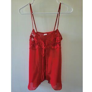 HOLIDAY EDITIONS Red Baby Doll Lingerie with Lace